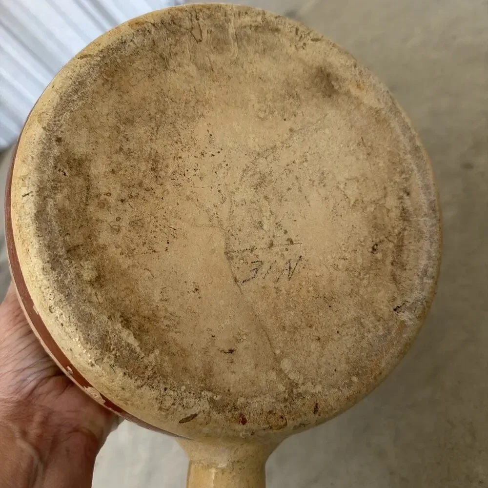 Vintage Mexican Cookware/Decor Ceramic Pottery‎ w/ Handle Great For Plants